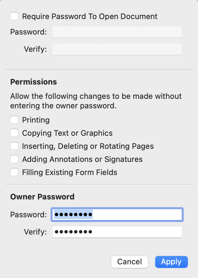 Bill Password Sheet 