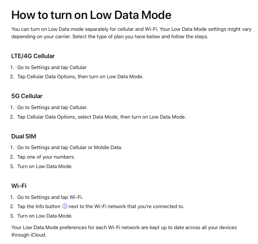 Cannot disable low data mode on Apple Wat… Apple Community