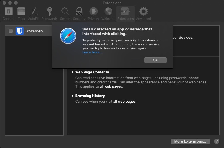 The security of Safari extensions