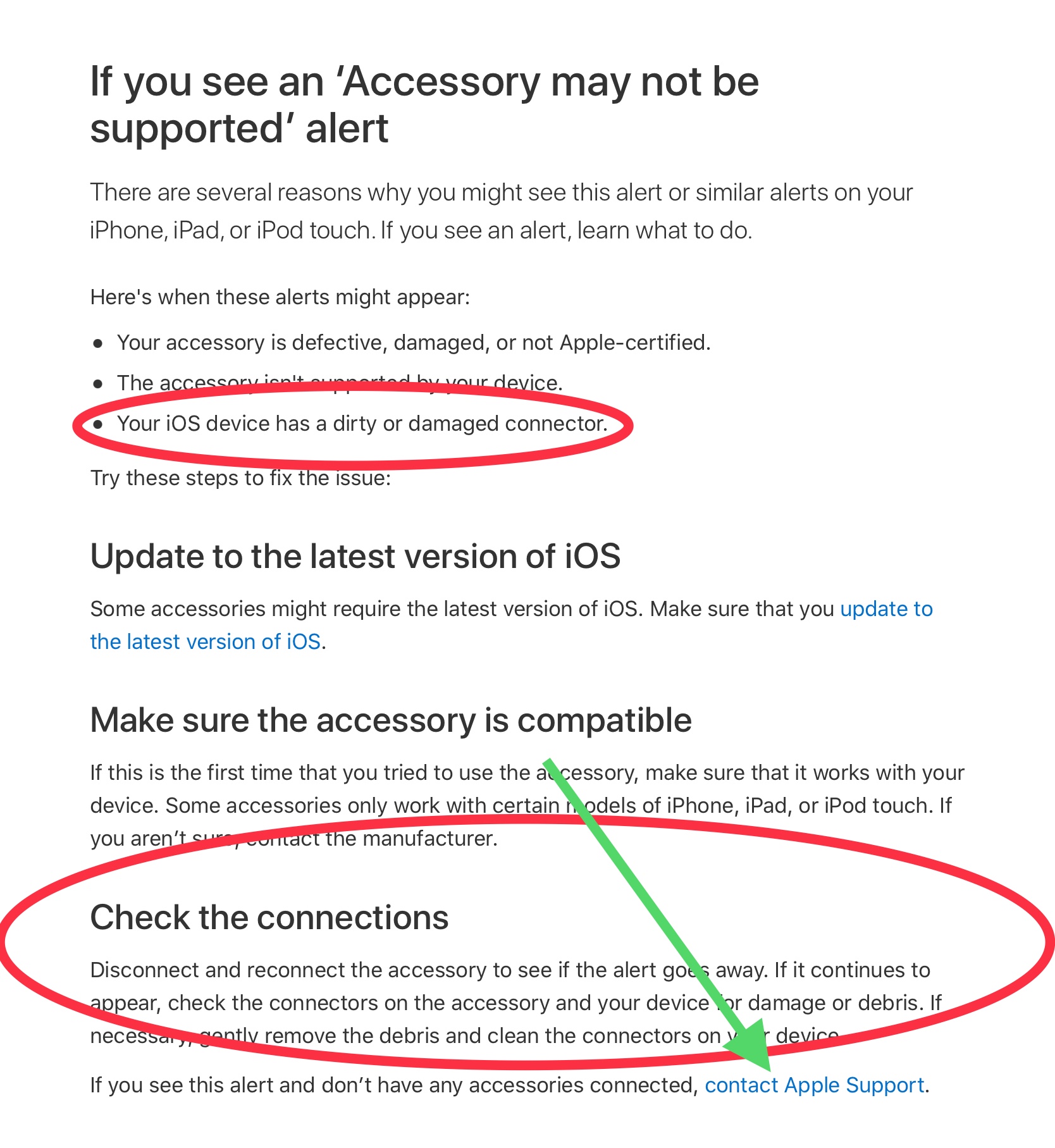 I keep getting “accessory not supported” … Apple Community