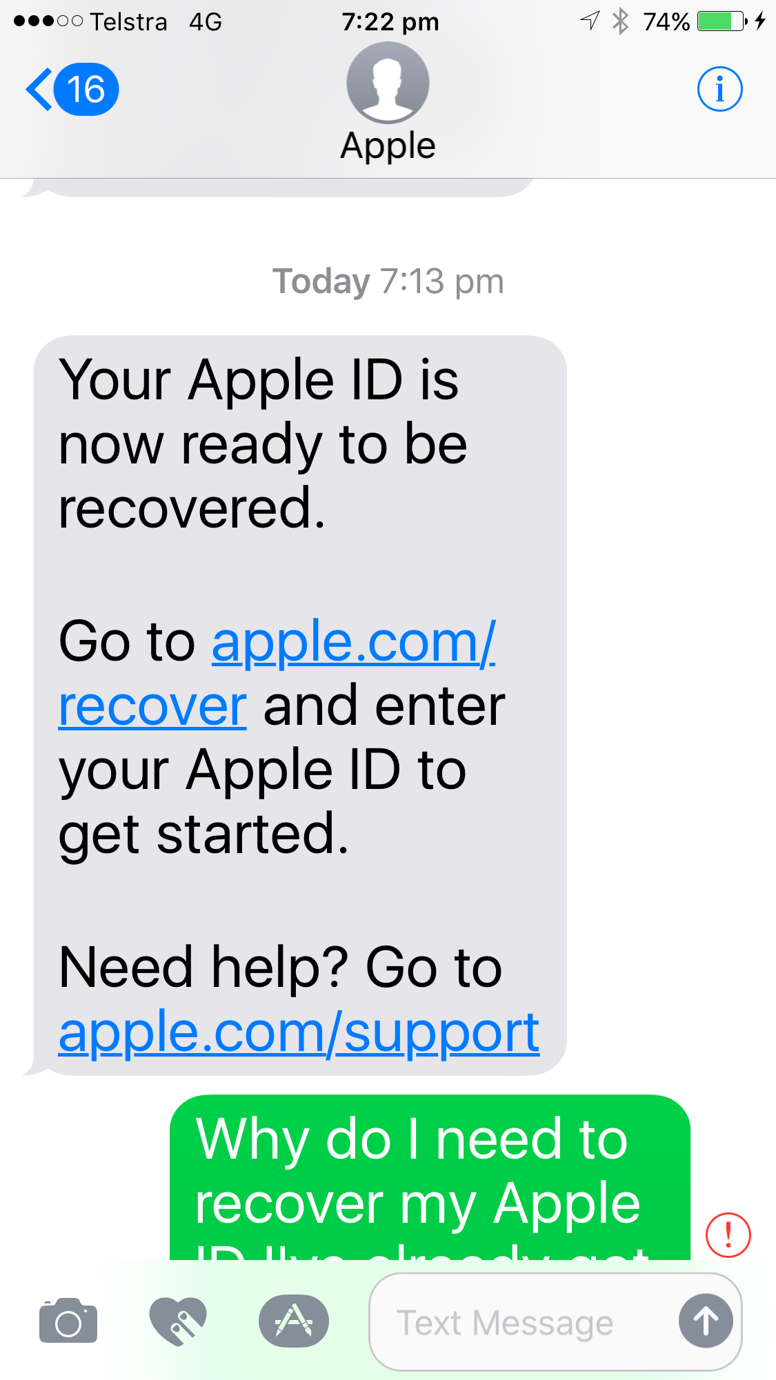 This message is has anyone ever had a mes… - Apple Community