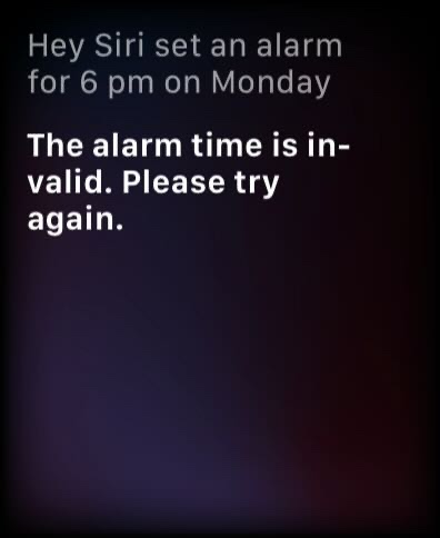 Issue setting alarms with Siri