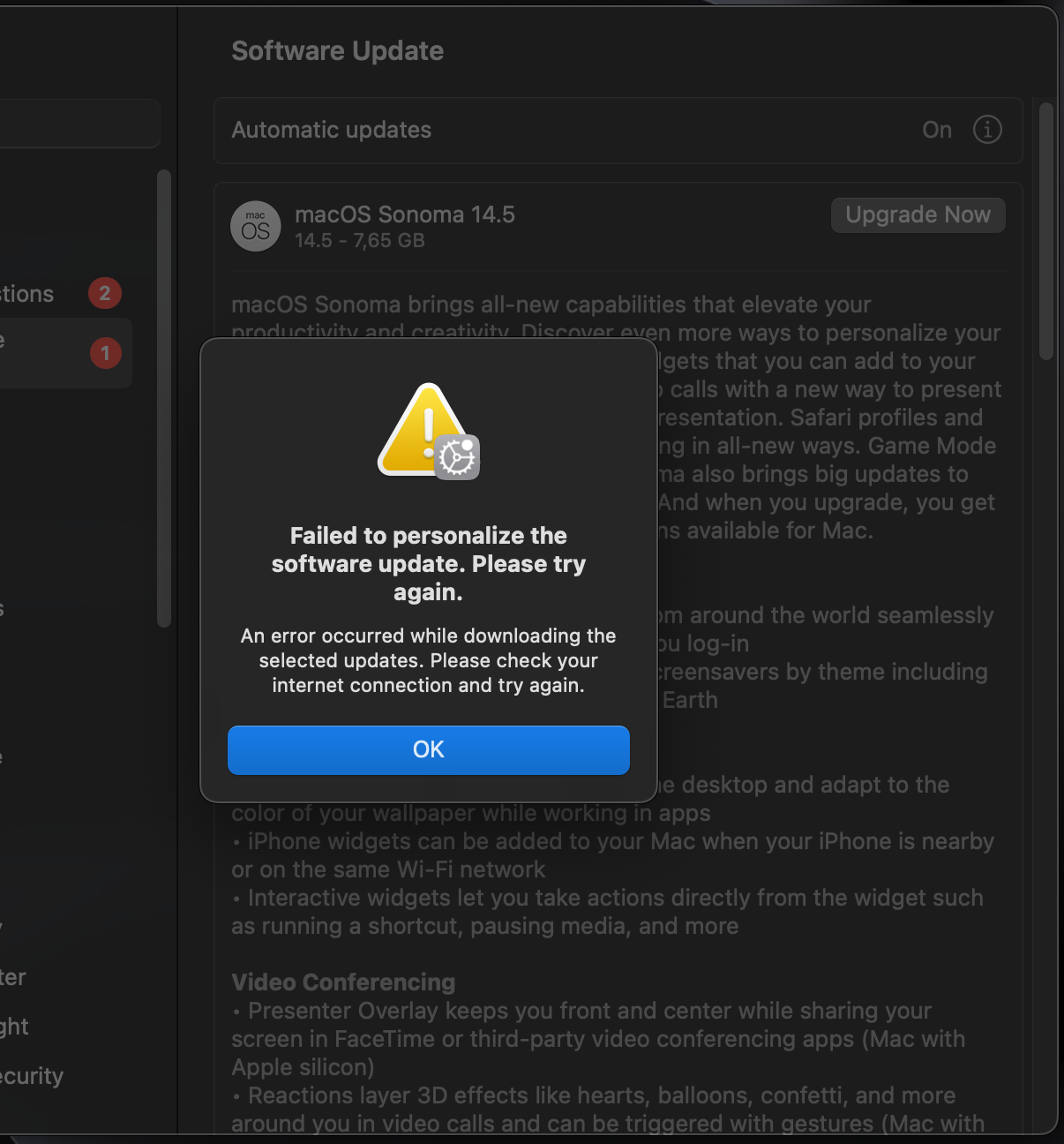 Failed to personalize the software update - Apple Community