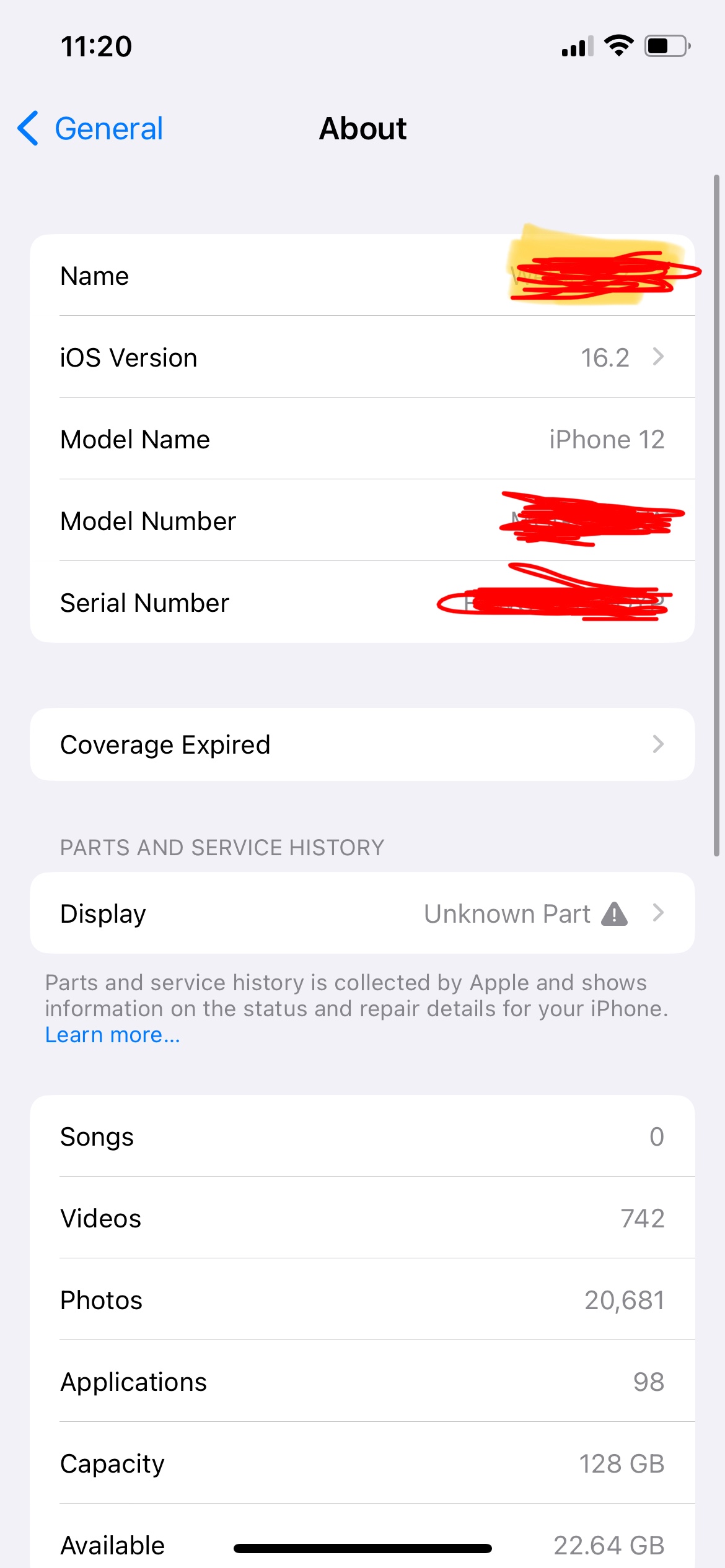 How to dismiss 'an unknown part' notice? Apple Community