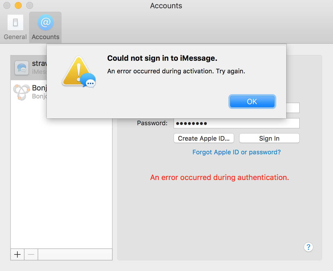 An error occurred during login. Ошибка Apple. Активация аймесседж. Ошибка при активации аймесседж. Activation Error Apple.