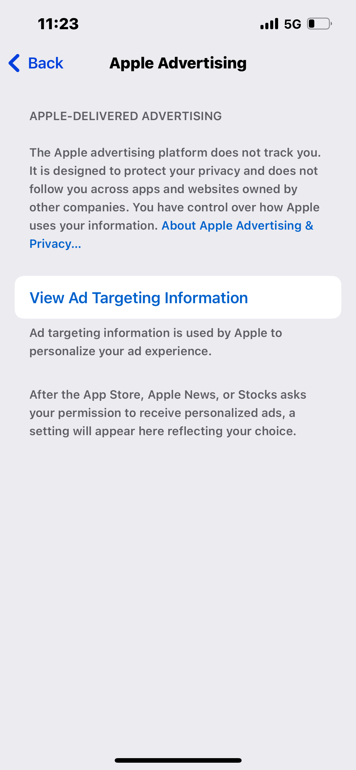 Control personalized ads on the App Store, Apple News, and Stocks