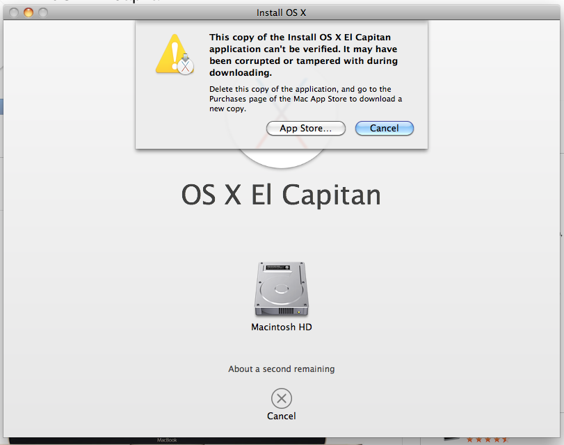 El Capitan Cannot Be Verified