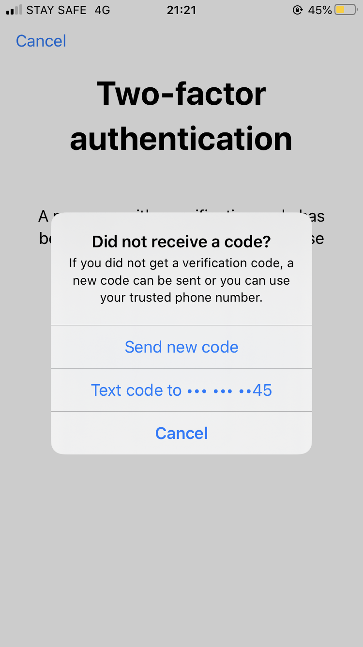 I need to to get my last number code - Apple Community