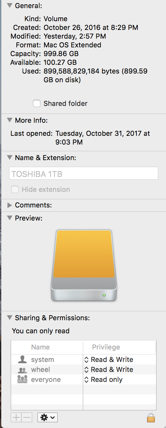 External Hard Drive became Read Only All … Apple Community