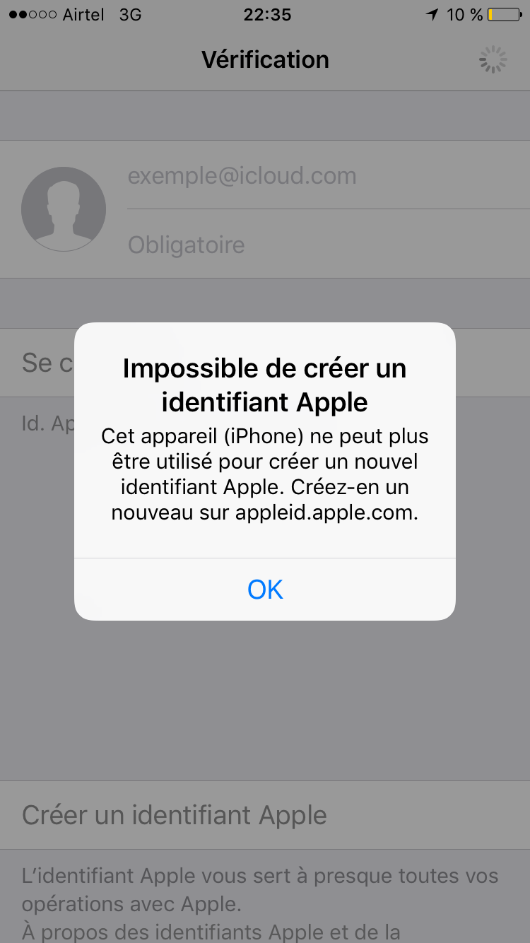 J Essaie De Cree Un Compte Icloud J Ai Un Apple Community