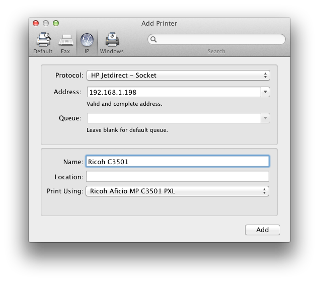 Ricoh C3501 user code setup for print Apple Community