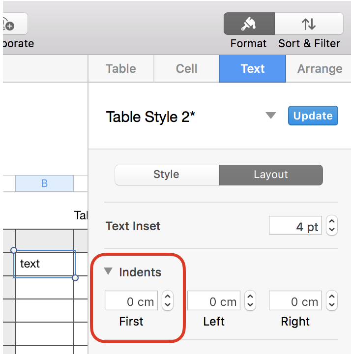 Increase Indent Excel