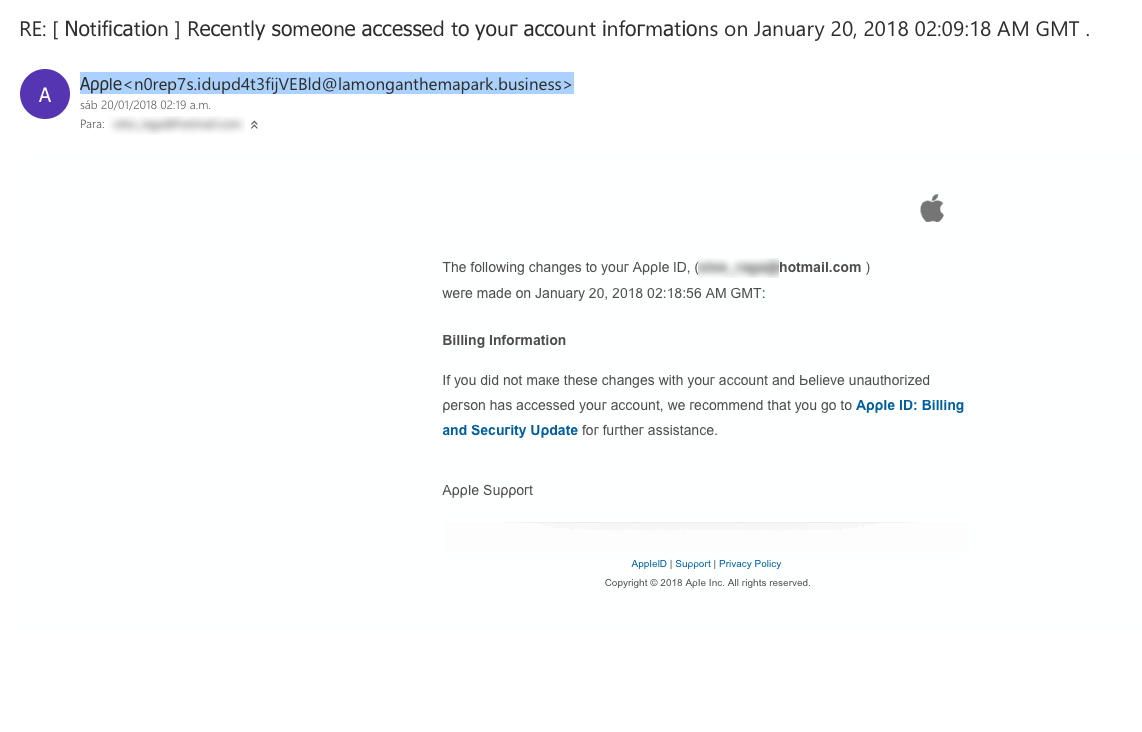 About suspicious activity alert email - Apple Community