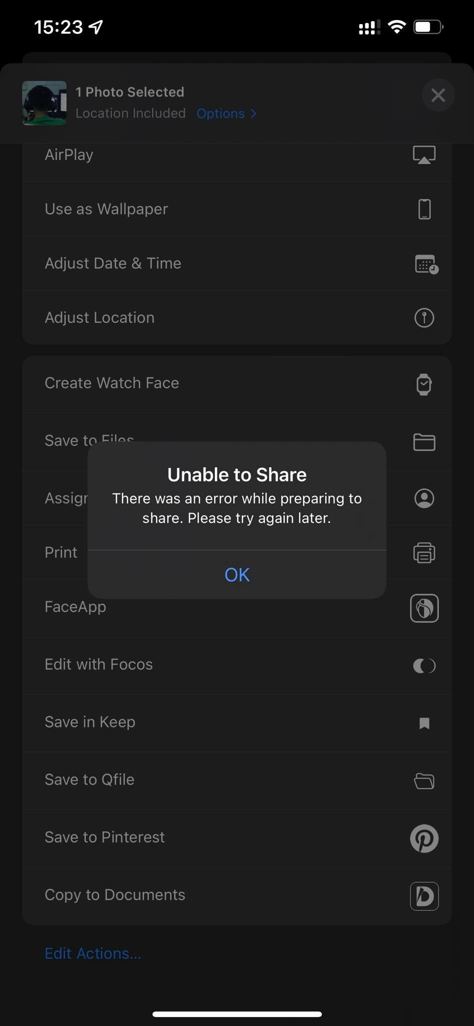 Unable To Share There Was An Error While … - Apple Community