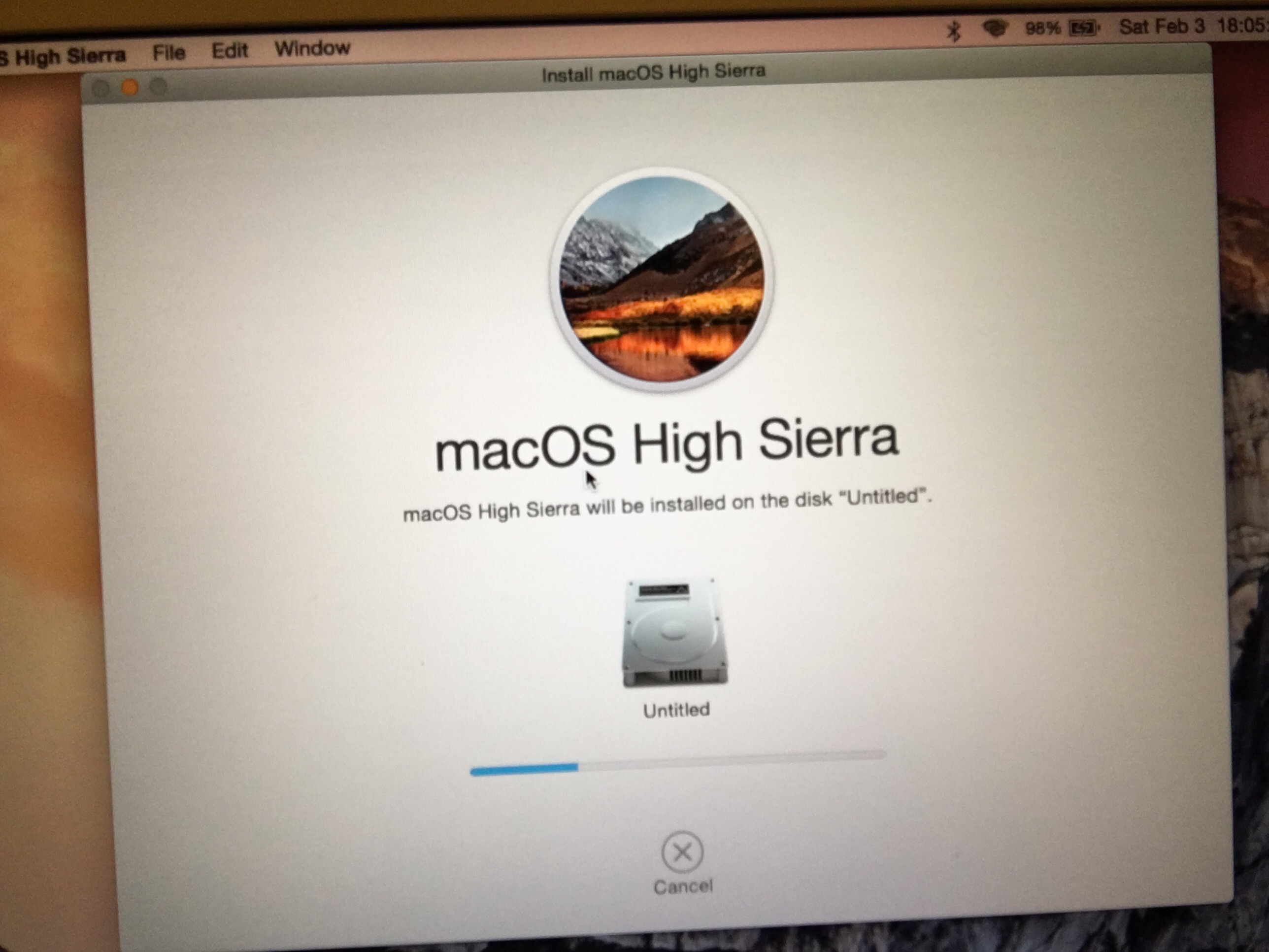 The recovery server could not be contacted high sierra installation