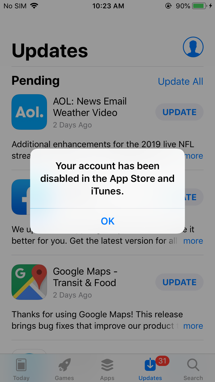 Your Account Has Been Disabled On ITunes … - Apple Community