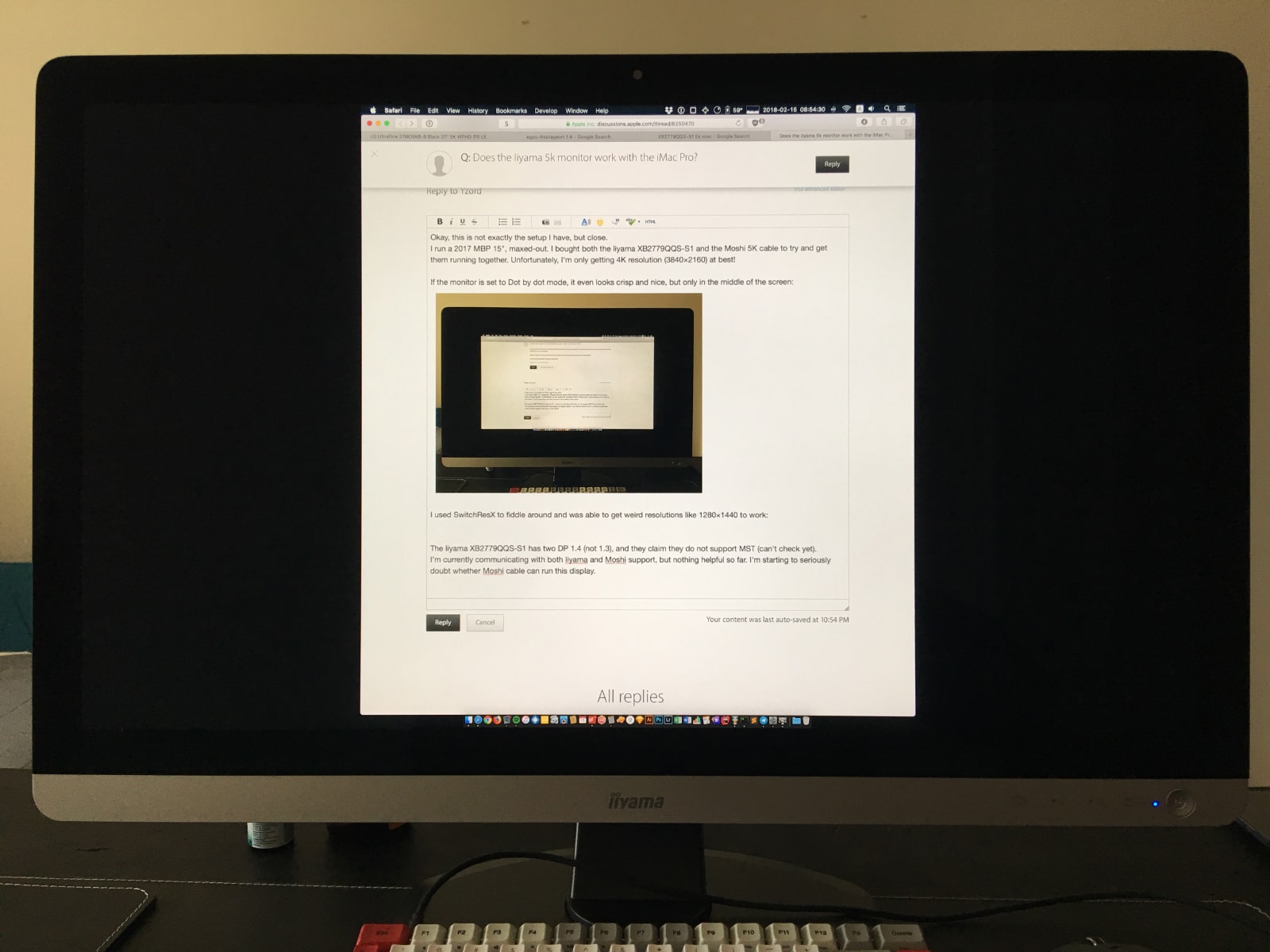 Does the Iiyama 5k monitor work with the … - Apple Community