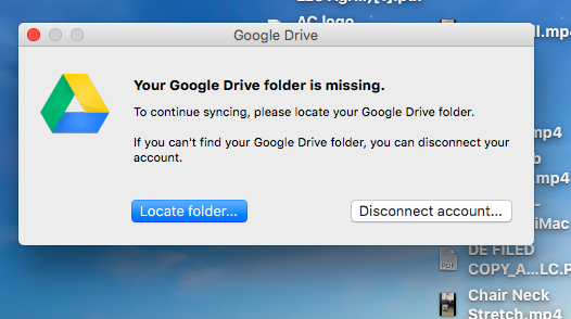 Google Drive Folder Error Msg - Apple Community