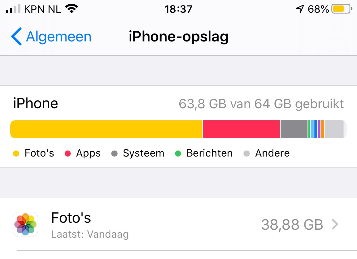 Why is my iCloud full when I have 64gb?