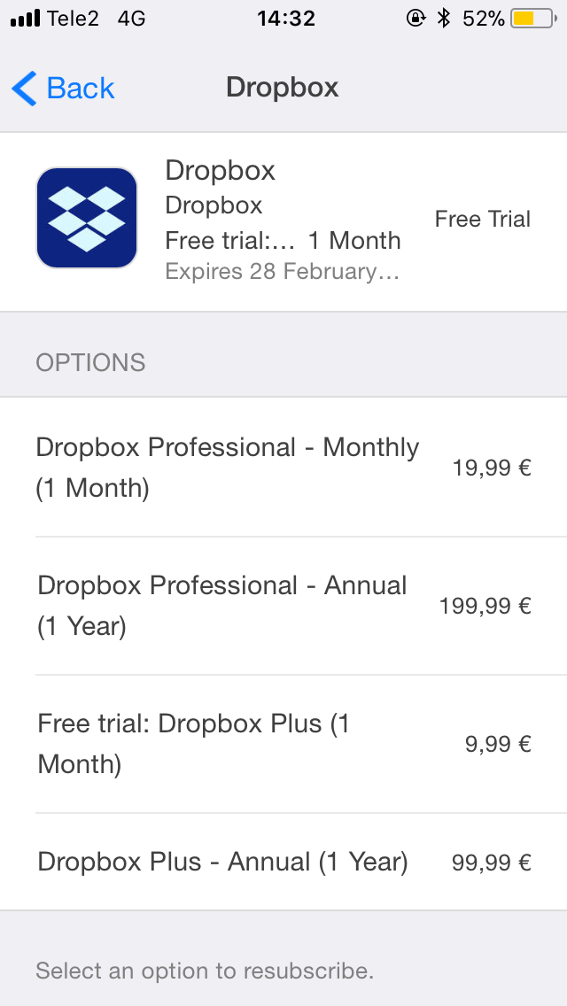 Dropbox plus free trial - Apple Community
