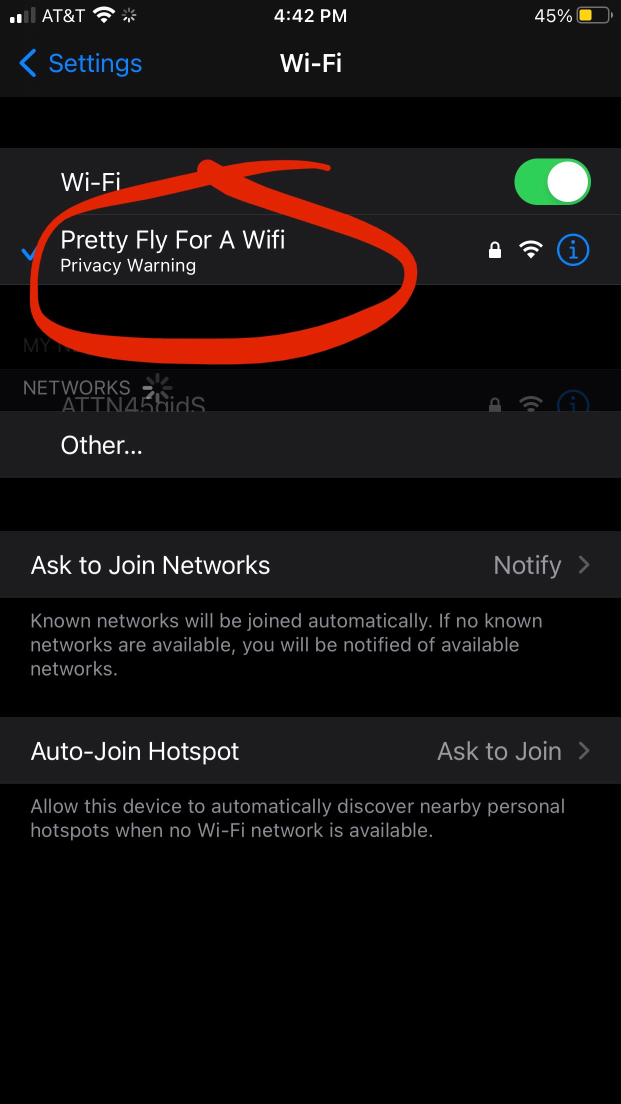 Why does my Wifi name have a “Privacy War… Apple Community