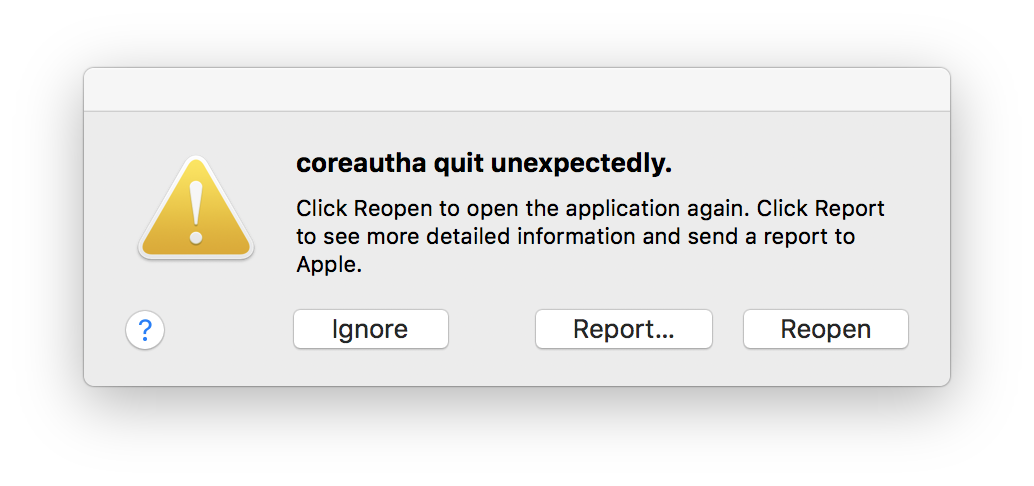 The application has unexpectedly quit. Unexpectedly.