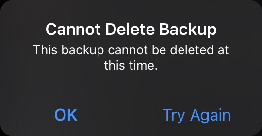 Cannot Delete Icloud Backup