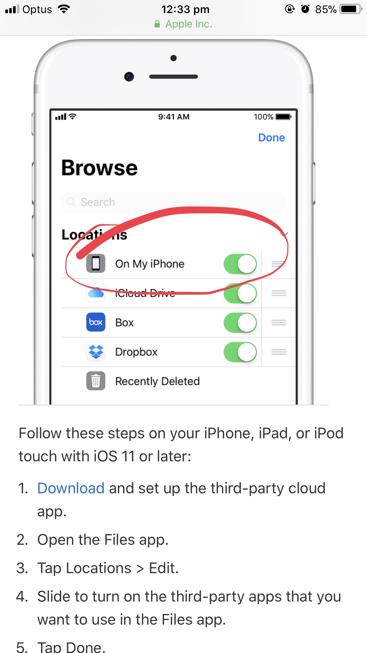 I can't find "On My iPhone" in locations … Apple Community