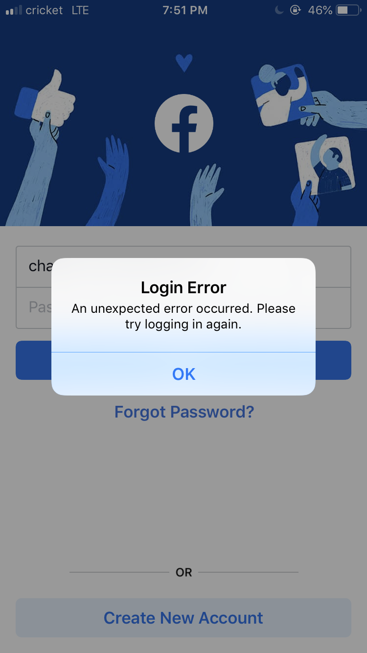 I can't Login to my FB account via App. H… - Apple Community