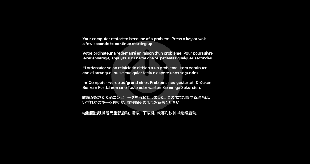 Restart your computer перевод. Ошибка на Mac your Computer restarted because of a problem. MACBOOK your Computer restarted because of a problem. Your Computer restarted because of a problem Mac что делать. Your Computer restarted because of a problem Mac перезагружается автоматически.