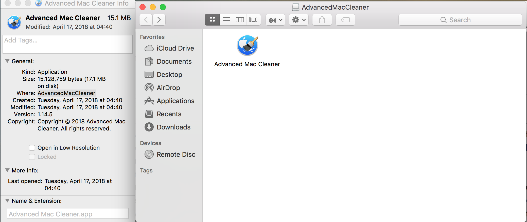 Delete advanced mac cleaner app