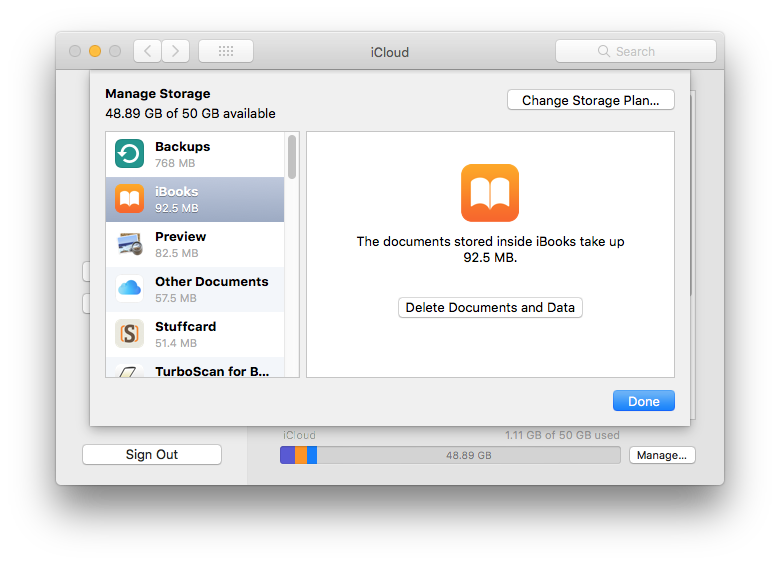 iBooks message iCloud storage full (but… Apple Community