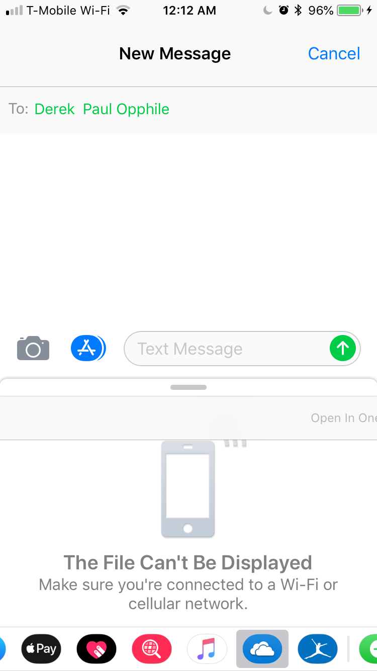 IMessage is “Unable to load One Drive” - Apple Community