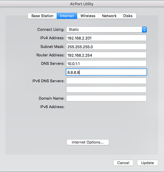How to setup Airport for Static LAN. - Apple Community