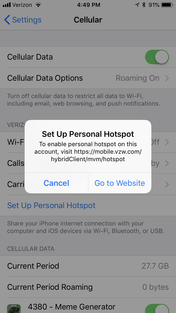 iPhone 8 hotspot error Apple Community