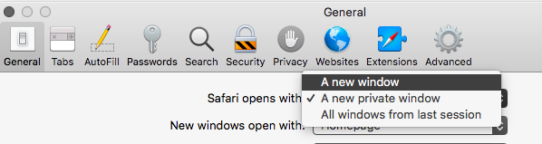 safari can't open private window