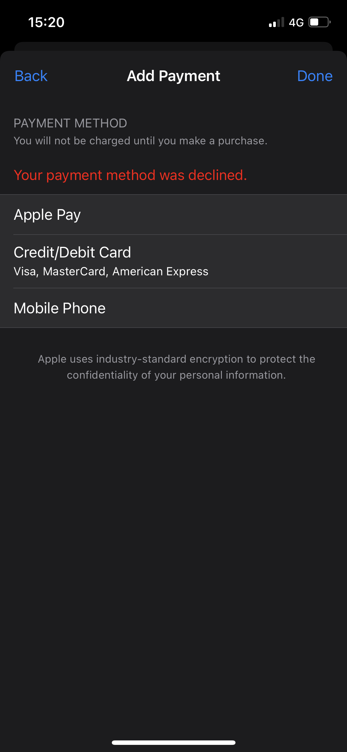 Payment method - Apple Community