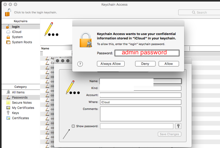 Local items keychain is locked, but High … Apple Community