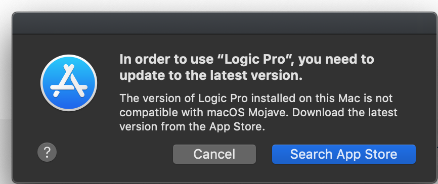 What Version of Logic Pro Works With Mojave  