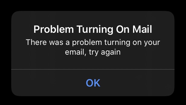 problem turning on mail. - Apple Community