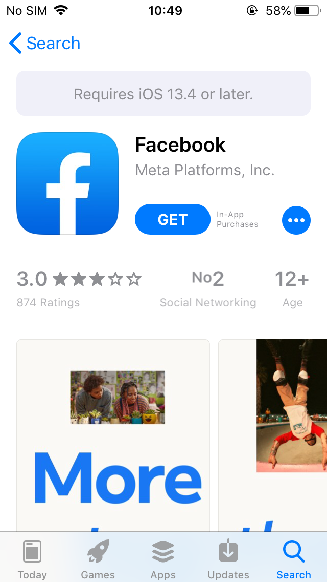 Facebook on the App Store