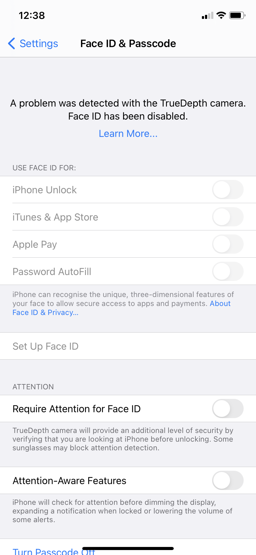 Not working my face id Apple Community