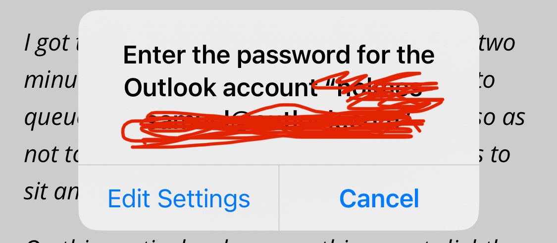 how do i re enter my email password on iphone