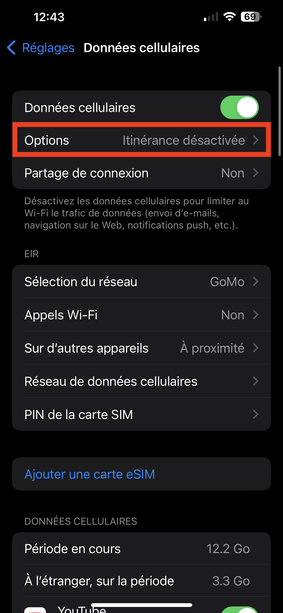 Désactiver itinérance des données iPhone Communauté Apple