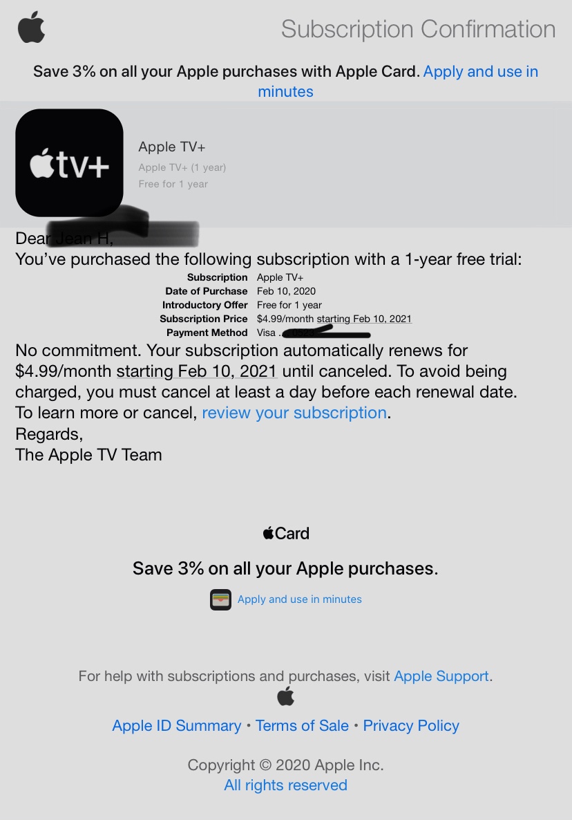 Apple TV Subscription Renews On A Date La Apple Community