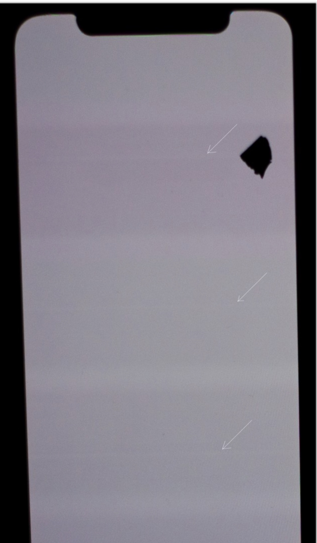 Iphone Xs screen has faint white lines wh… Apple Community