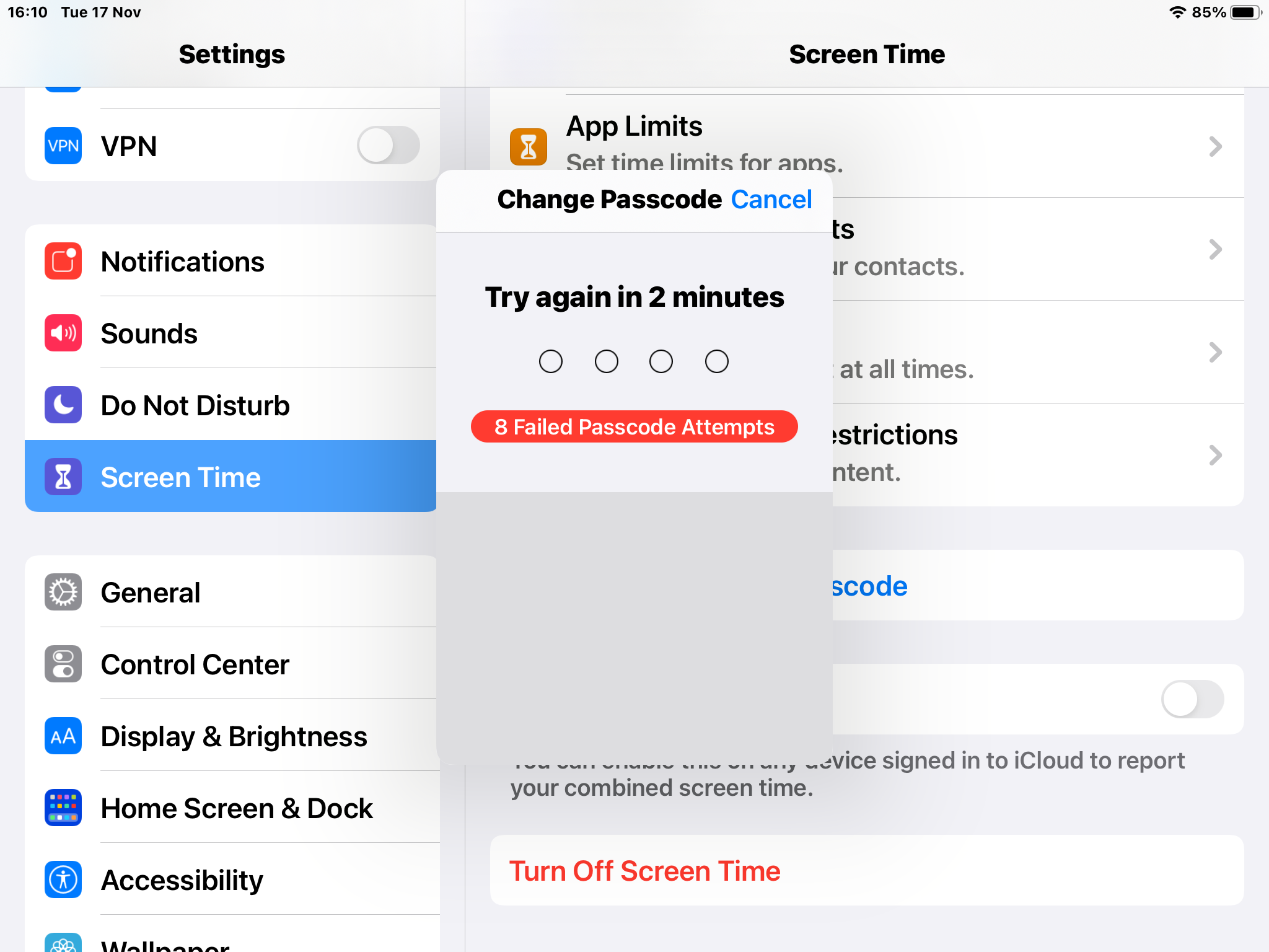 Reset restrictions passcode. iPad 30.30 - Apple Community