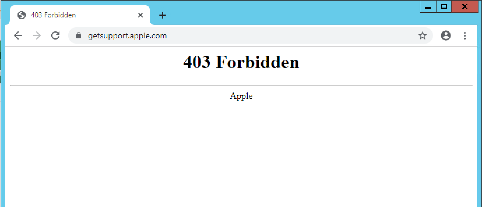 403 Forbidden Error Page - Apple Community