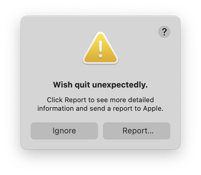 Wish fails on M3 iMac with code signature… - Apple Community