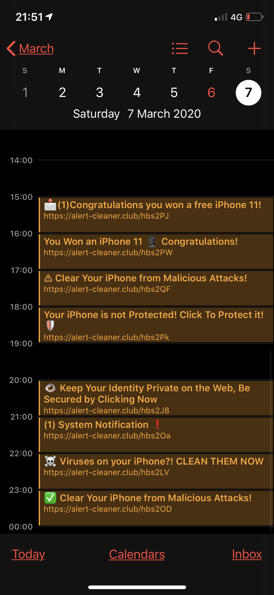 Iphone Calendar has a virus - Apple Community